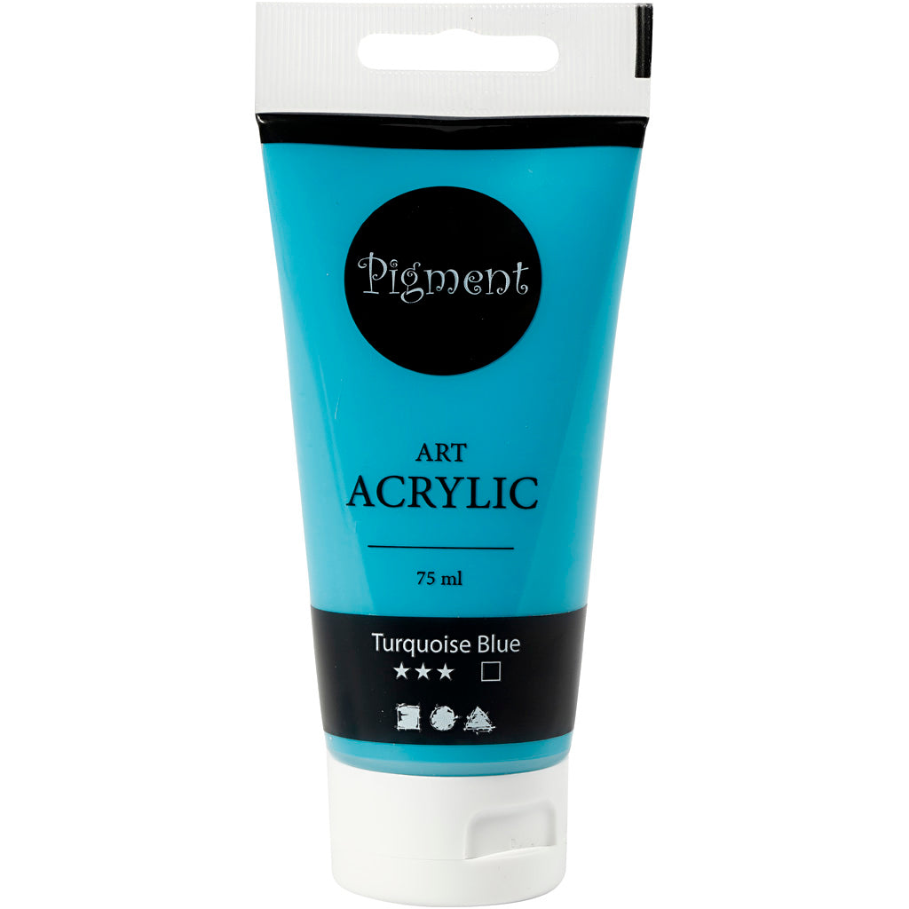Creativ Company Pigment Art Acrylic Paint Tyrquise Blue, 75 ml