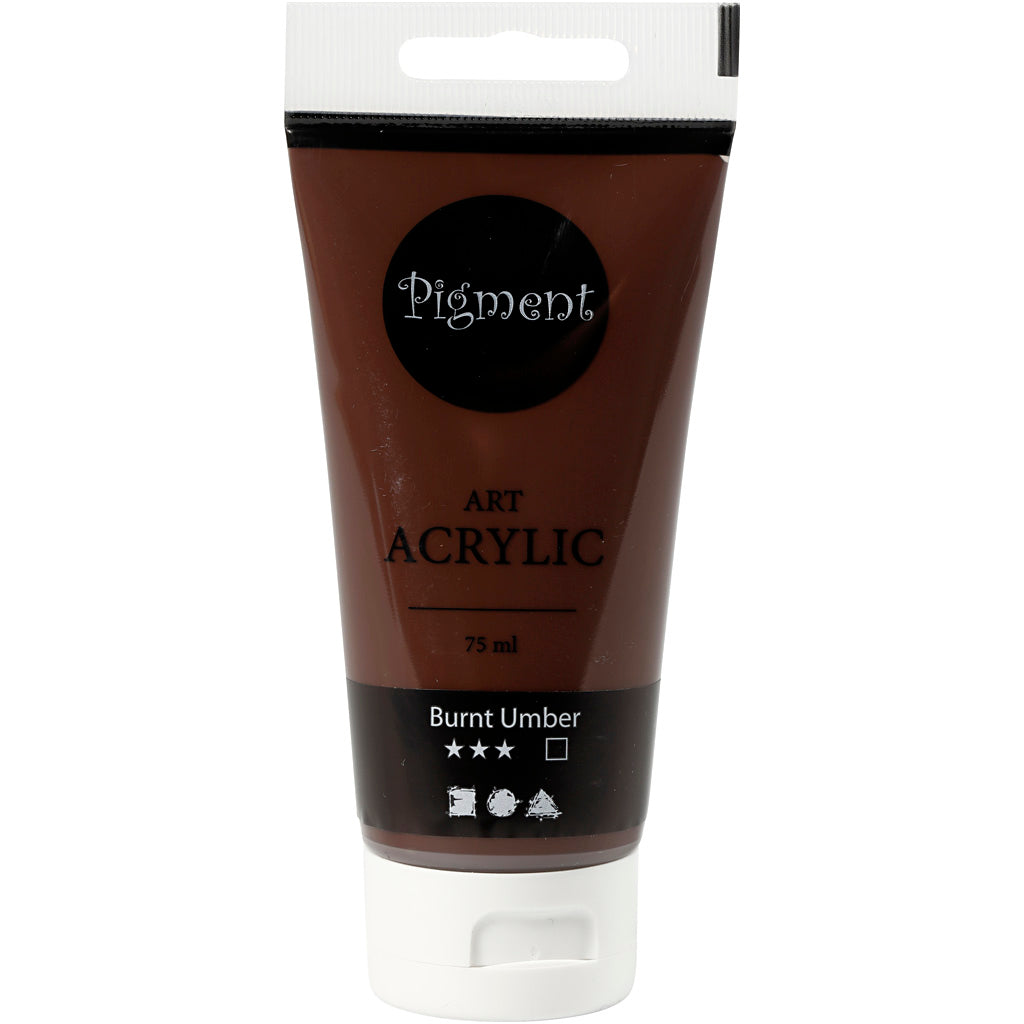 Createv Company Pigment Art Acryl Paint Burnt Umber Brown, 75ml