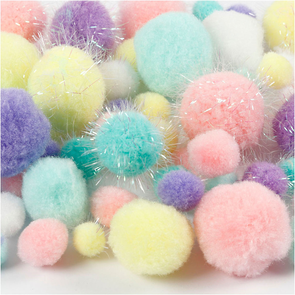 Pom-poms Pastell Faarwen, 400GR.