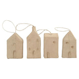 Paper mache houses, 4 pcs.