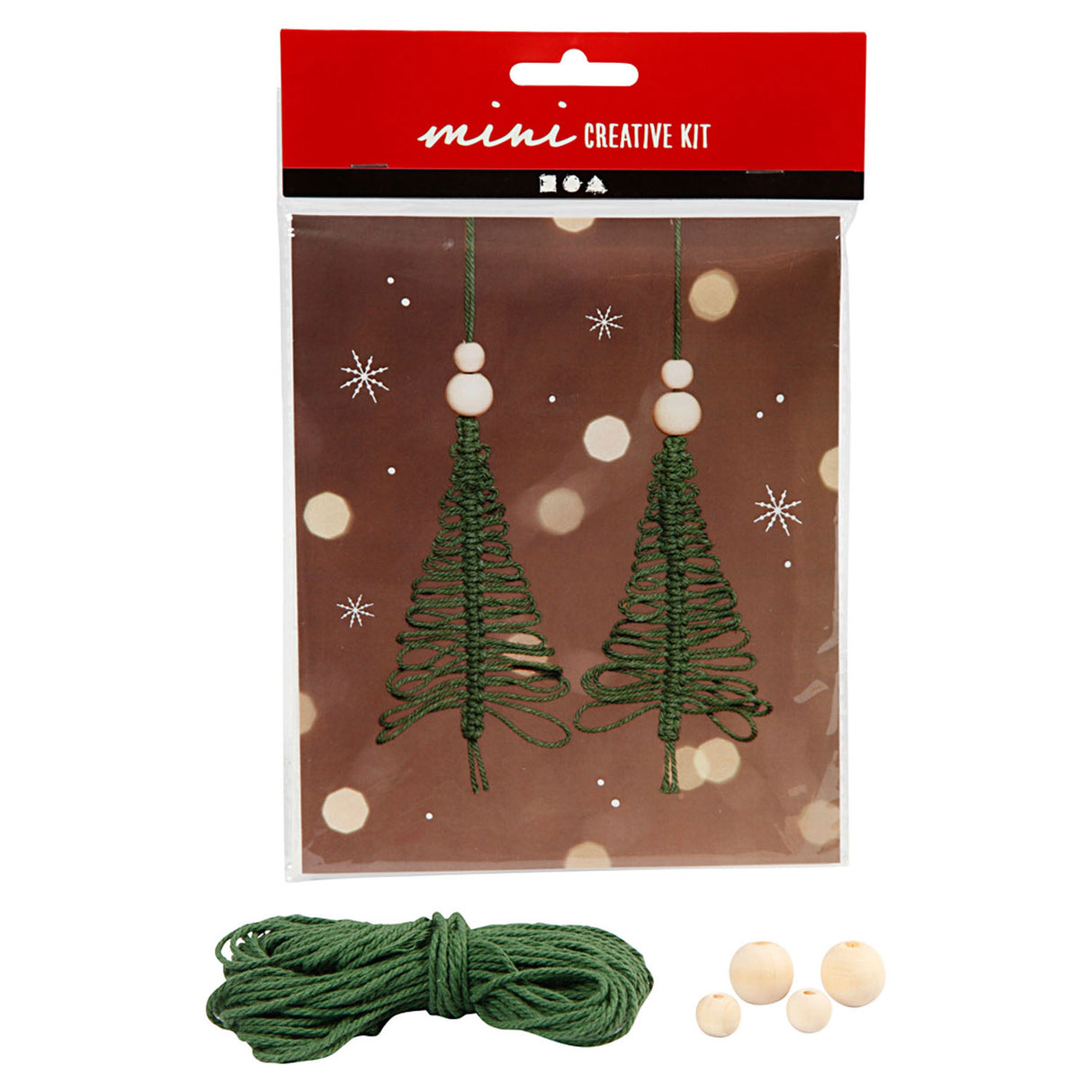 Mini kreativ Kuerz Macrame Chrëschtbeemchen