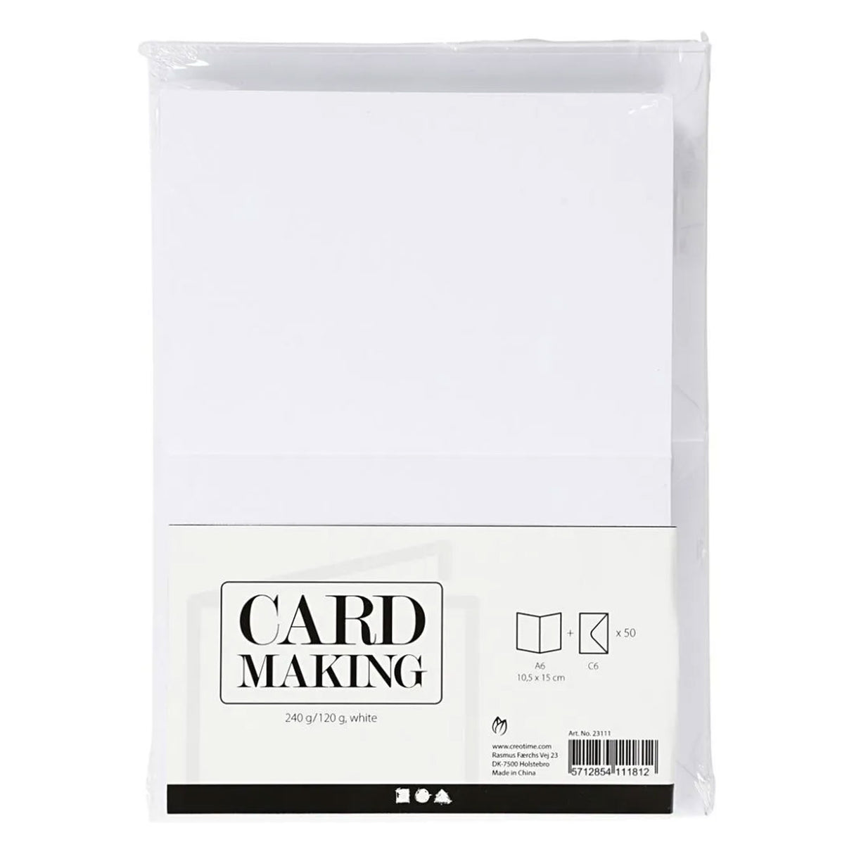 Cards and envelopes white, 50th.