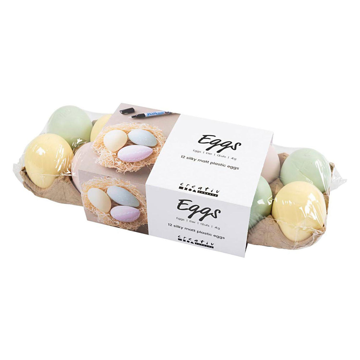 Plastic eggs pastel, 12st.