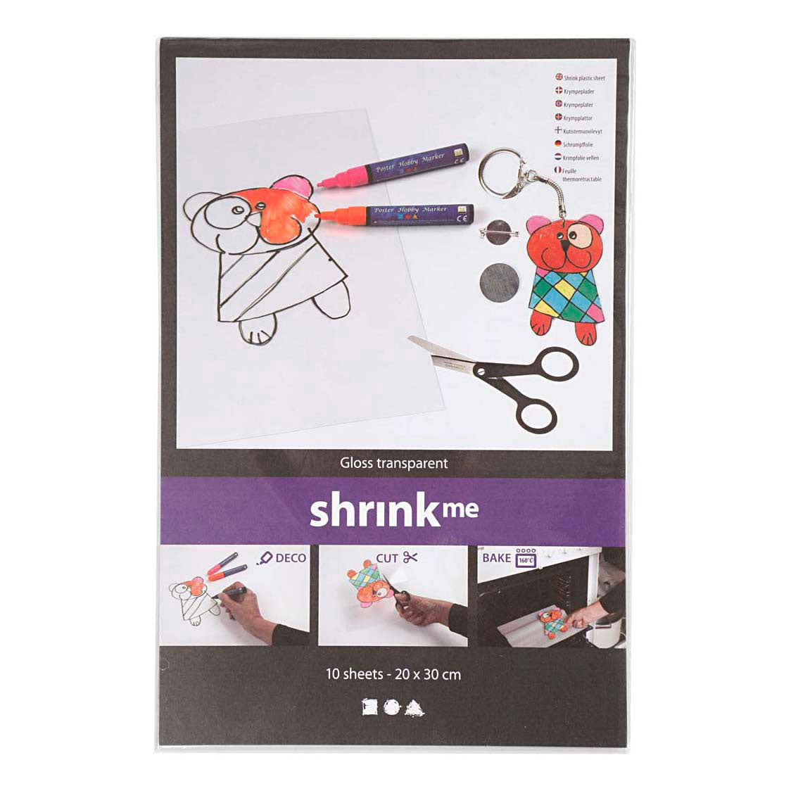 Creativ Company shrink film transparent gloss 20x30cm, 10 pcs.