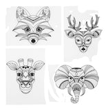 Fellen shrink film with motifs wild animals, 4st.
