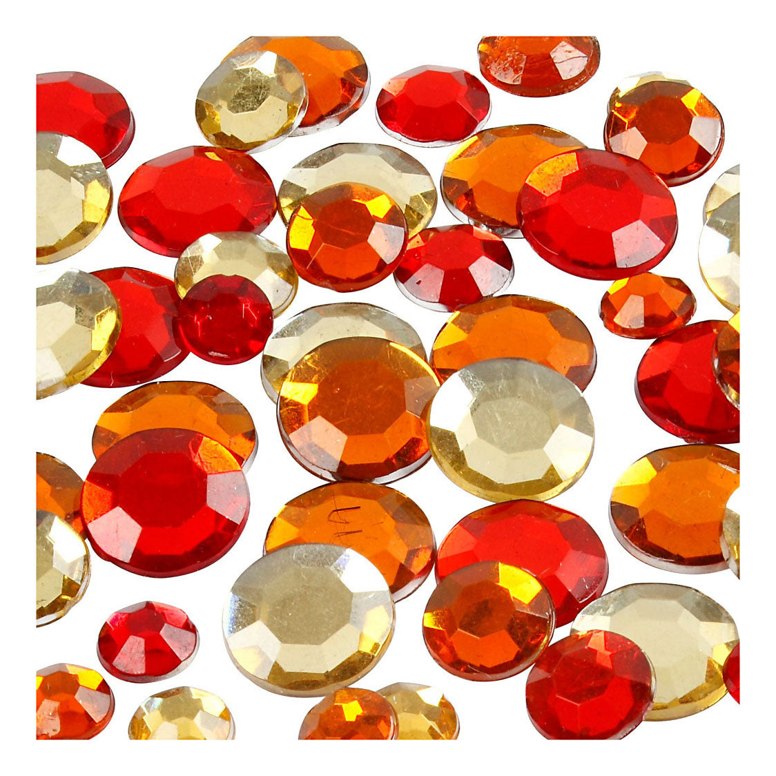 Creativ company rhinestones, round, size 6+9+12 mm, red harmony, 360 pieces 1 box