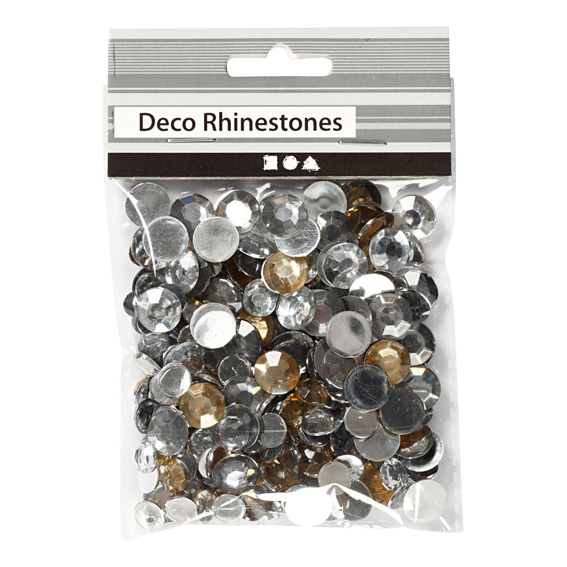 Creativ Company rhinestones golden flanges round assorted, 360 pcs.