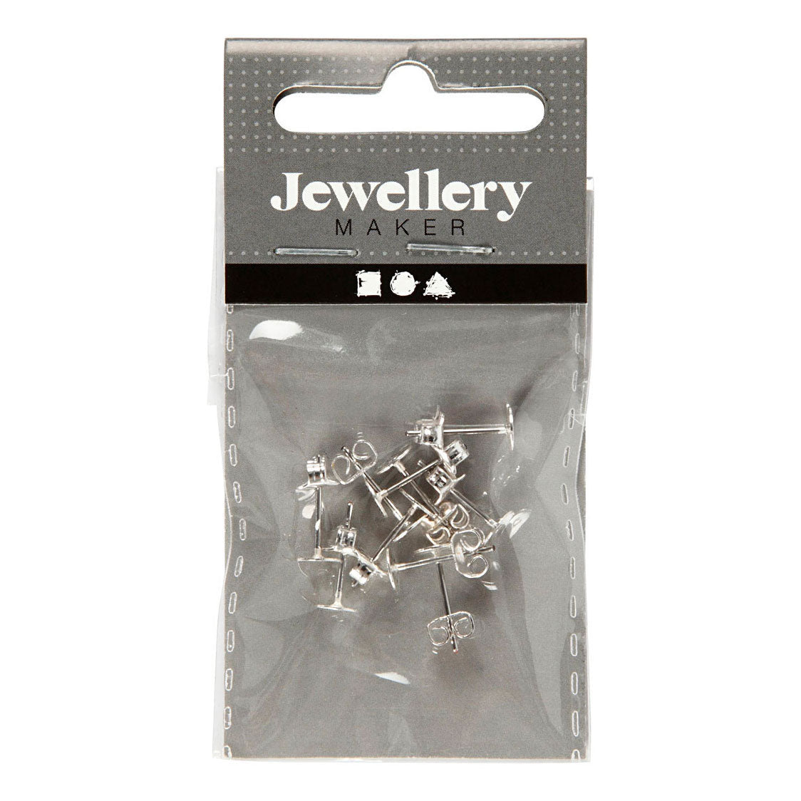 Creativ Company silver plated ear studs, 10 pc.