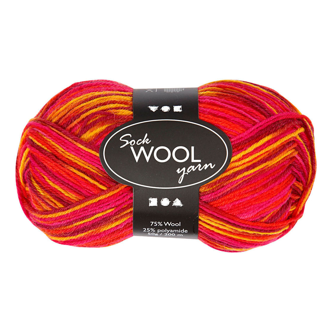 Creativ Company sock yarn red-orange, 200 cm