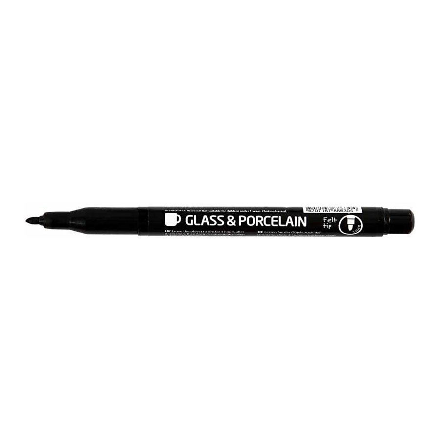 Creativ Company Contourstift For Glass and Porcelain Black, Line Dikes 1-3 mm