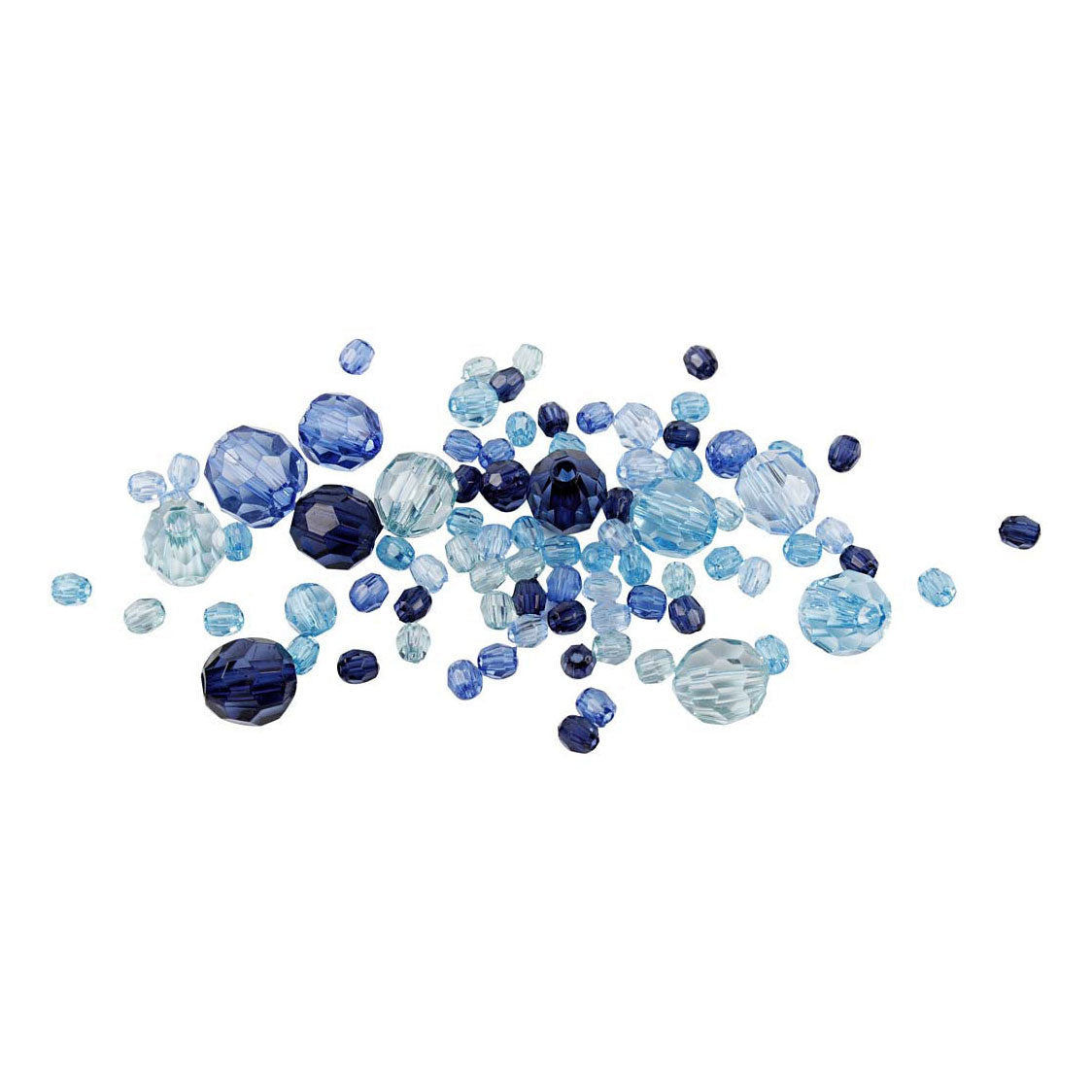Creativ Company Facet Beads Mix Blue Harmonie, 45 gramů