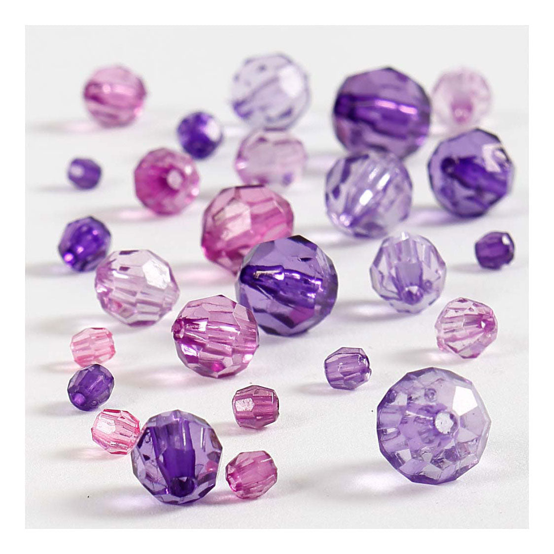 Creativ Company Facet Beads Mix fialové, 45 gramů