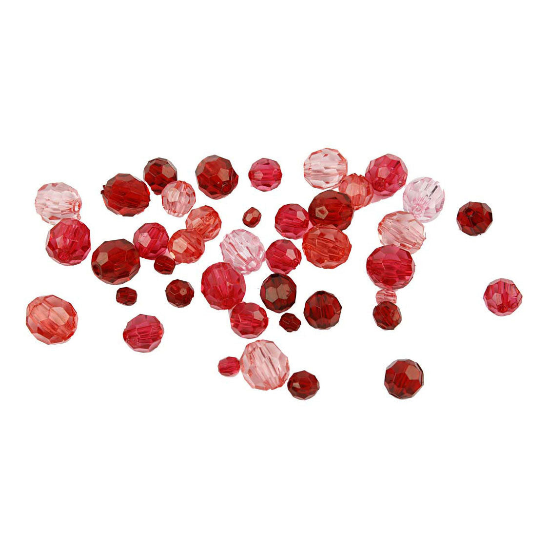 Creativ Company Facet Beads Mix Red Harmonie, 45 gramů
