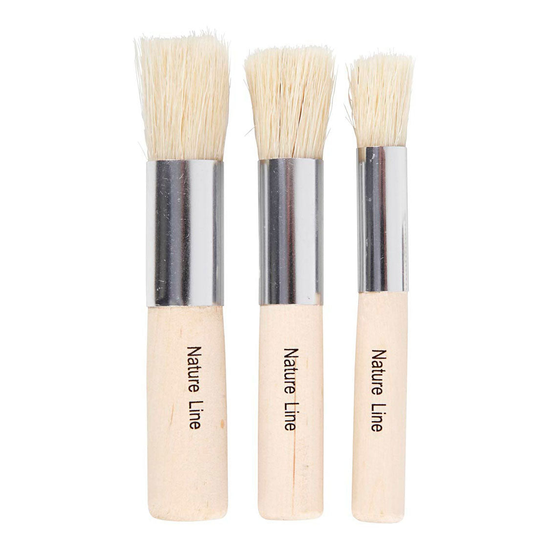Tamponing brushes, l: 10 cm, d 11+14+17 mm, w: 11-17 mm, round, 3 piece 1 box
