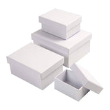 Creativ Company rectangular boxes white with lid, 4st.