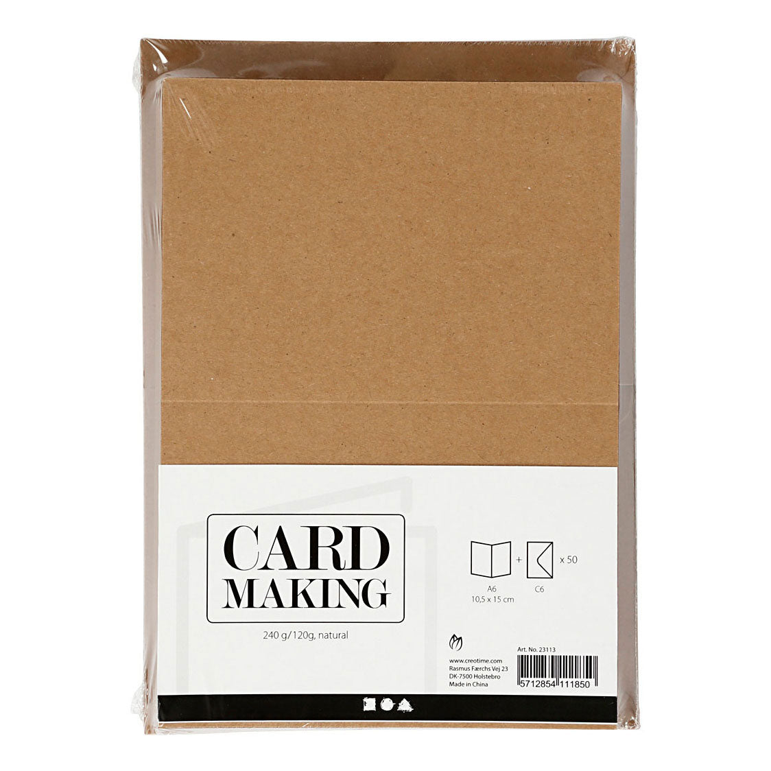 Creativ Company cards and envelopes Naturel, 50 sets