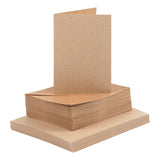 Creativ company cards and envelopes, card size 10.5x15 cm, envelope size 11.5x16.5 cm, 120+240 gr, natural, 50 sets 1 box