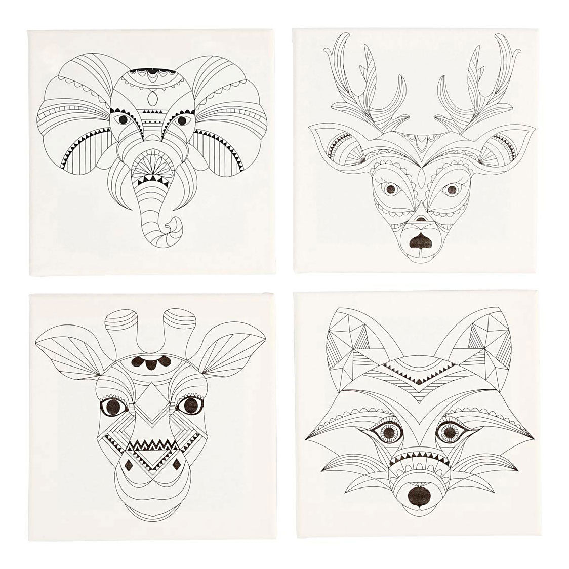 Creativ company canvas with animal print, 4 pcs.