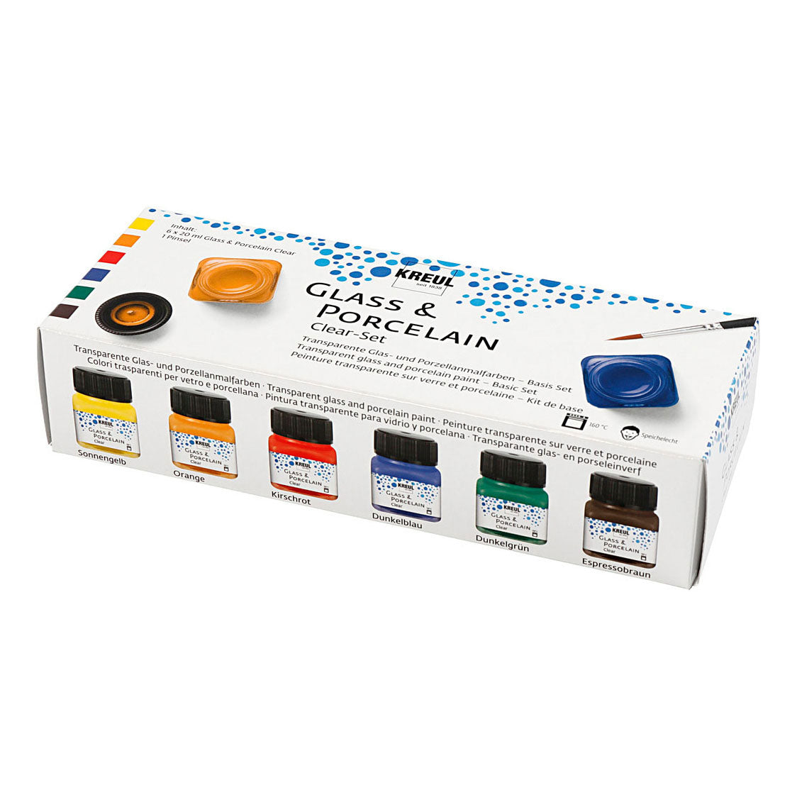 Creativ Company glass and porcelain paint clear color, 6st.