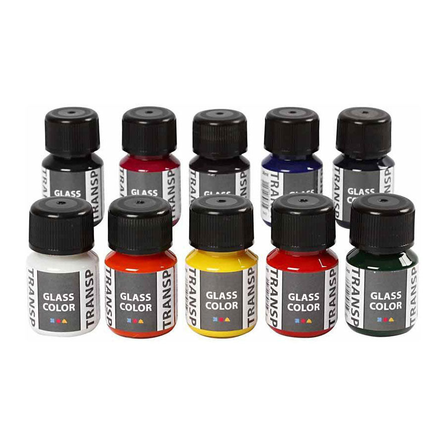Creativ Company Glass Color Transparent Glass Paint Color, 10x30ml