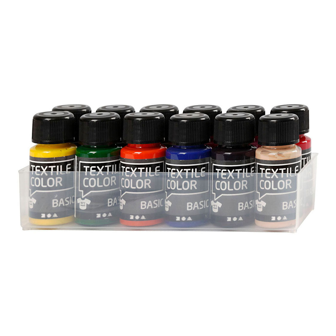 Creativ Company Textile Color Semi-Covering Textile Paint, 12x50ml