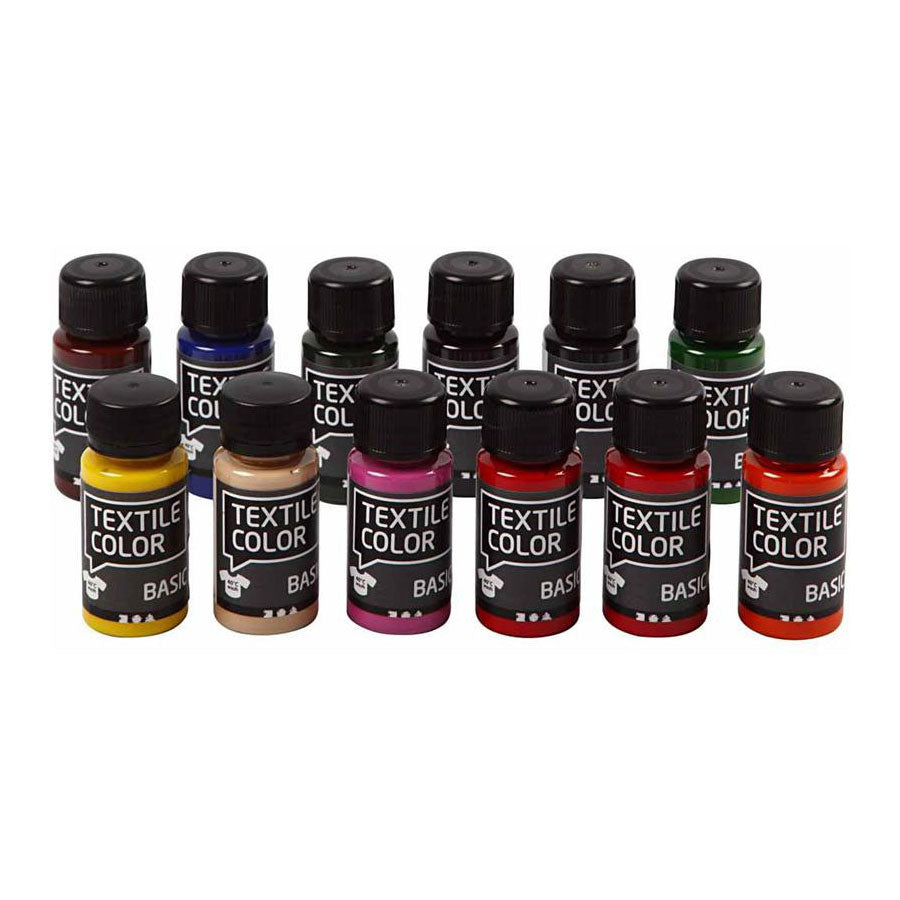 Creativ Company Textile Color Semi-Covering Textile Paint, 12x50ml