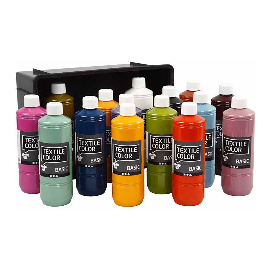 Creativ Company tekstilfarve semi-dækkende tekstilmaling, 15x500 ml