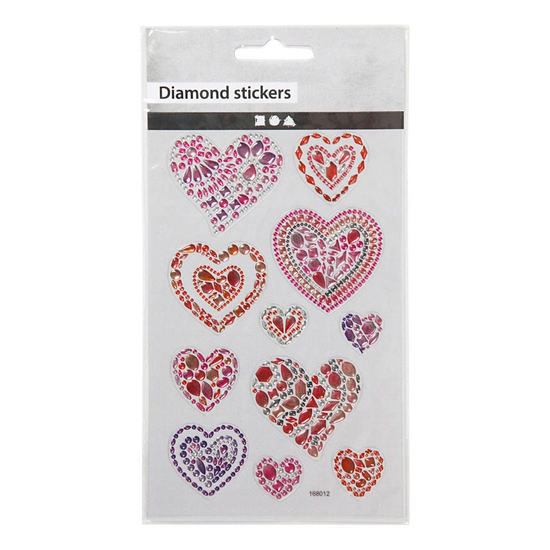 Kreativ Company Diamant Stickers Harten, 1 list