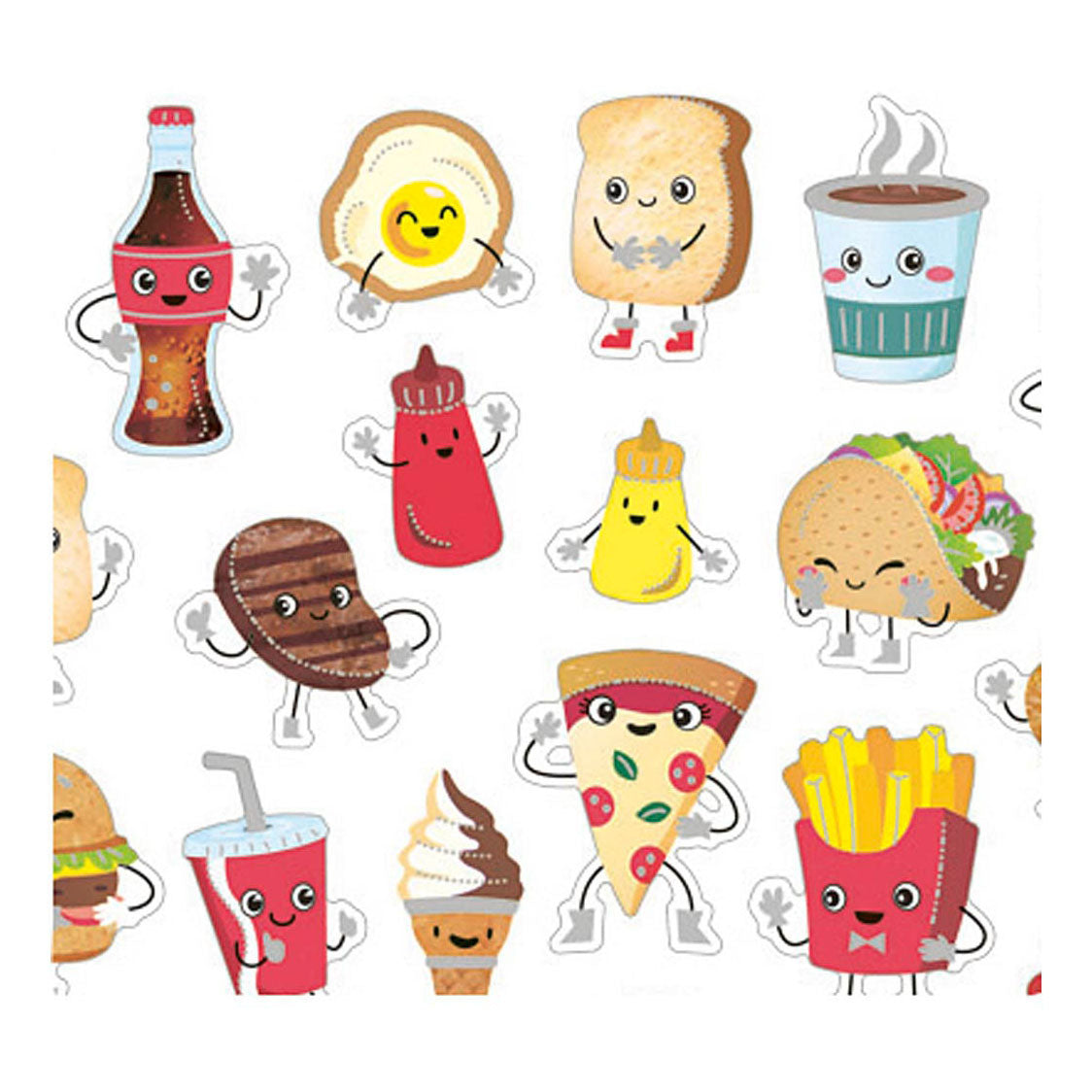 Creativ Company Stickers Fast Food, 1 sheet