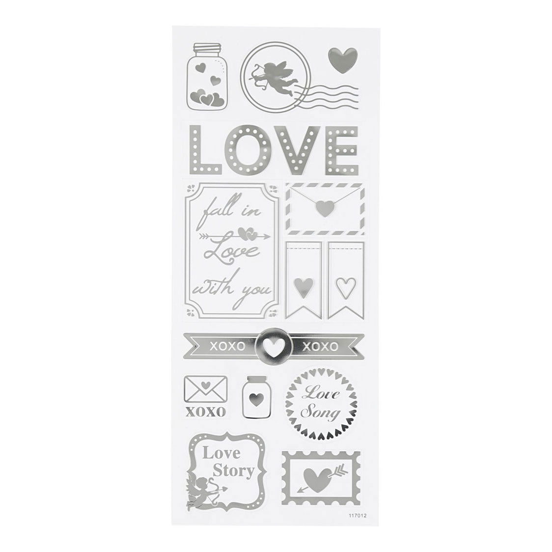 Stwórcy Creativ Company Stickers Silver Love, 1 arkusz