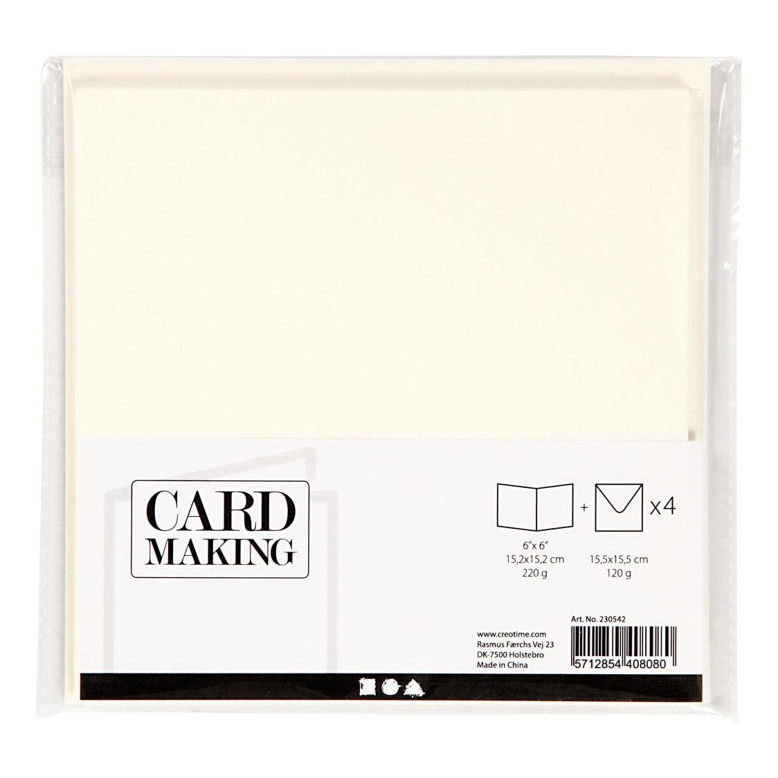 Creativ Company cards and envelopes off-white, 4st.