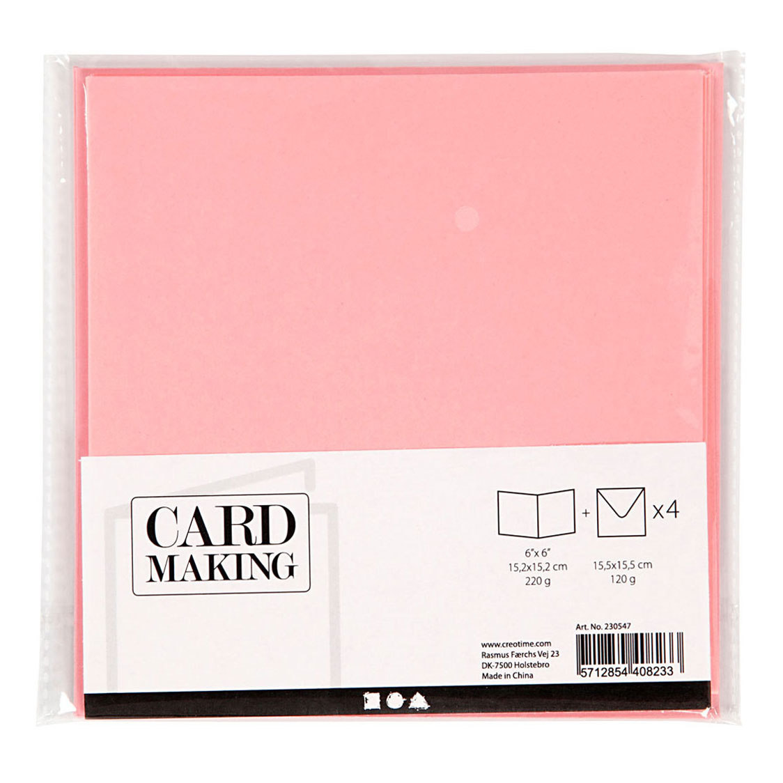 Karty Creativ Company a obálky Pink, 4st.