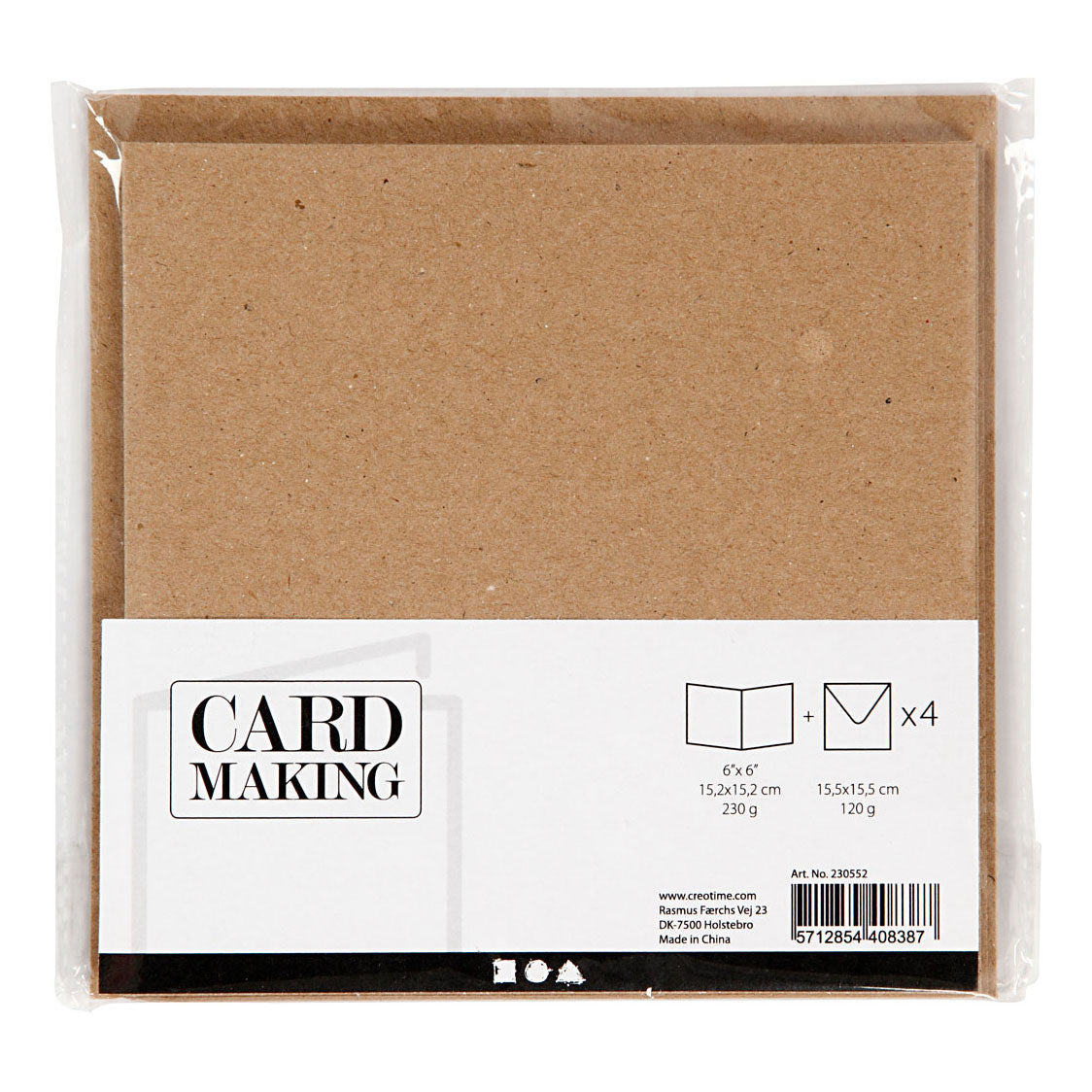 Creativ Company cards and envelopes natural, 4st.