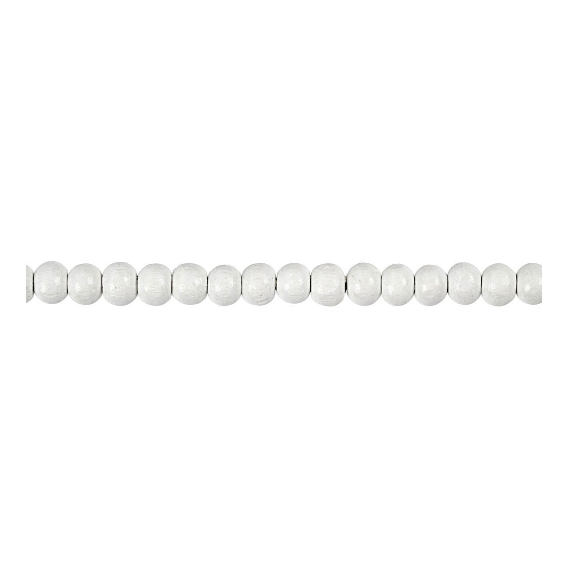Creativ Company Wooden Beads, D 5 mm, velikost díry 1,5 mm, cca. 150 kusů, bílá, 6 g 1 krabice