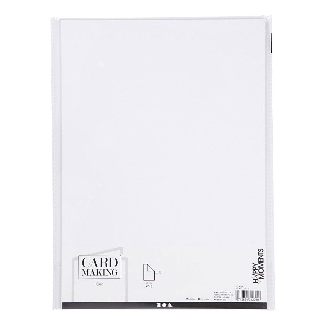 Creativ company cardboard, a4, sheet 210x297 mm, 220 gr, off-white, 10 pieces 1 box