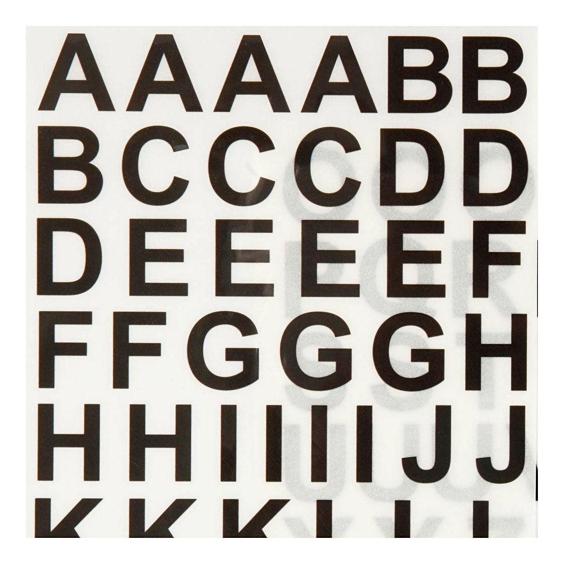 Creativ Company Rub-On Stickers Letters And Figures Black, 2 Fellings