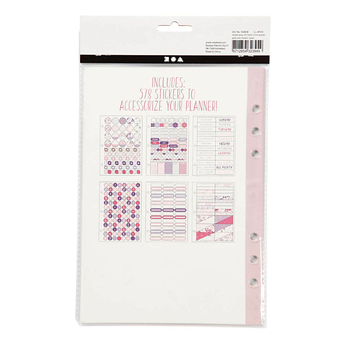Creativ Company Stickerboek Bloemen A5 for planlegger, 578st.