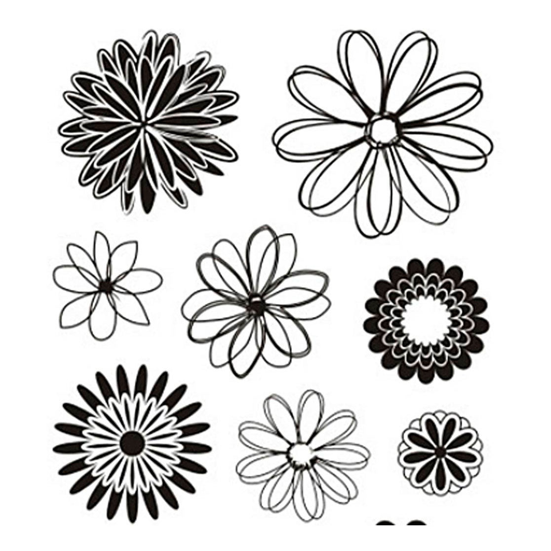 Creativ company silicone stamps, flowers, sheet 11x15.5 cm, 1 sheet