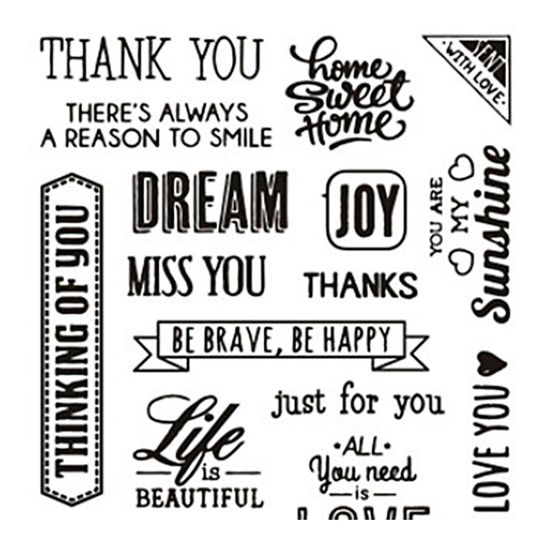 Creativ company silicone stamps, English text, sheet 11x15.5 cm, 1 sheet