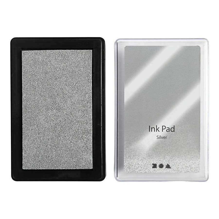 Creativ company stamp ink, h: 2 cm, size 9x6 cm, silver, 1 piece