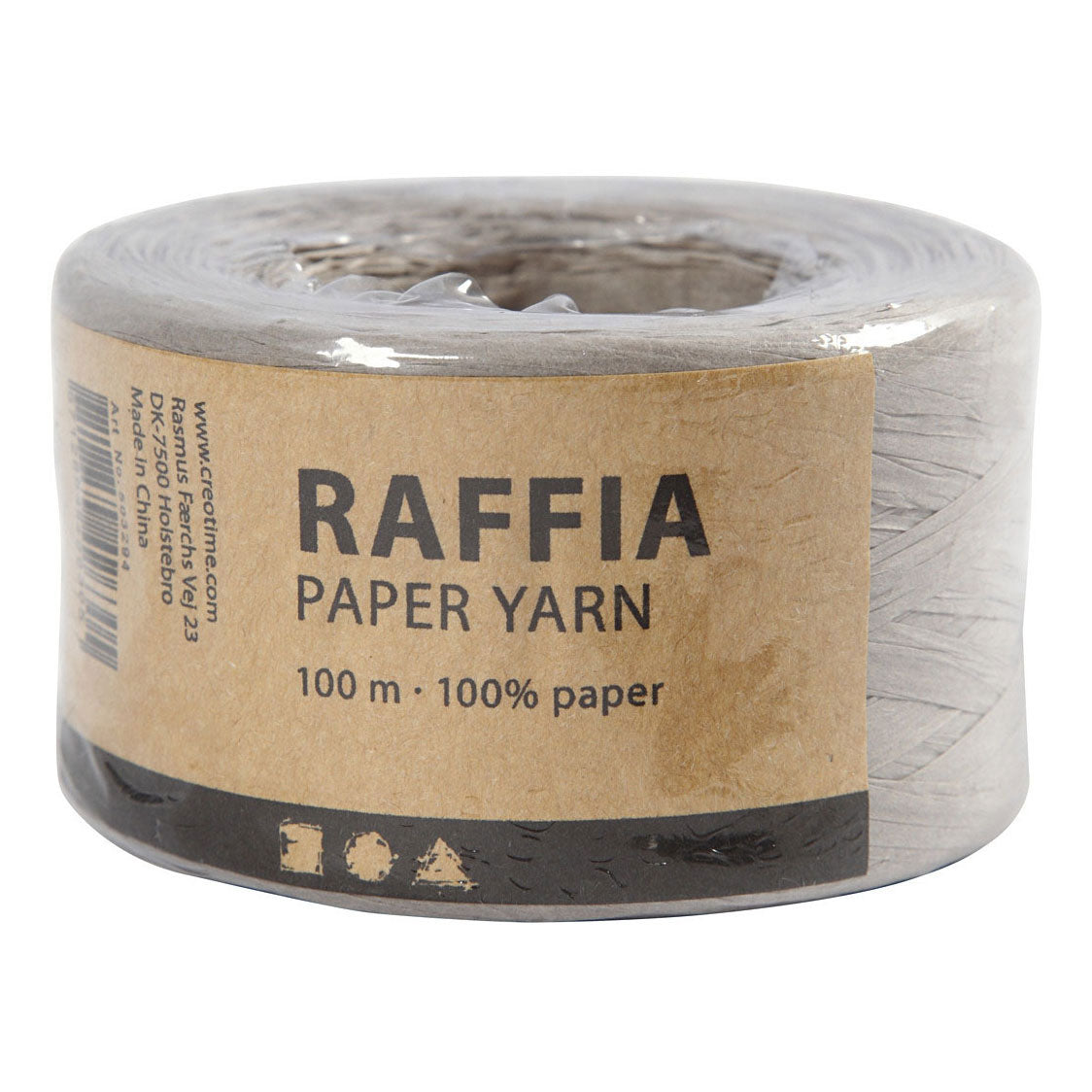 Creativ Company Paper Raffia Yarn Light Grey, 100m
