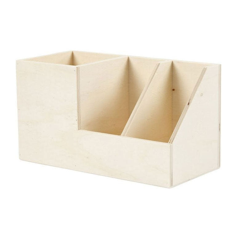 Creativ Company Wooden Penbak, 3 compartments
