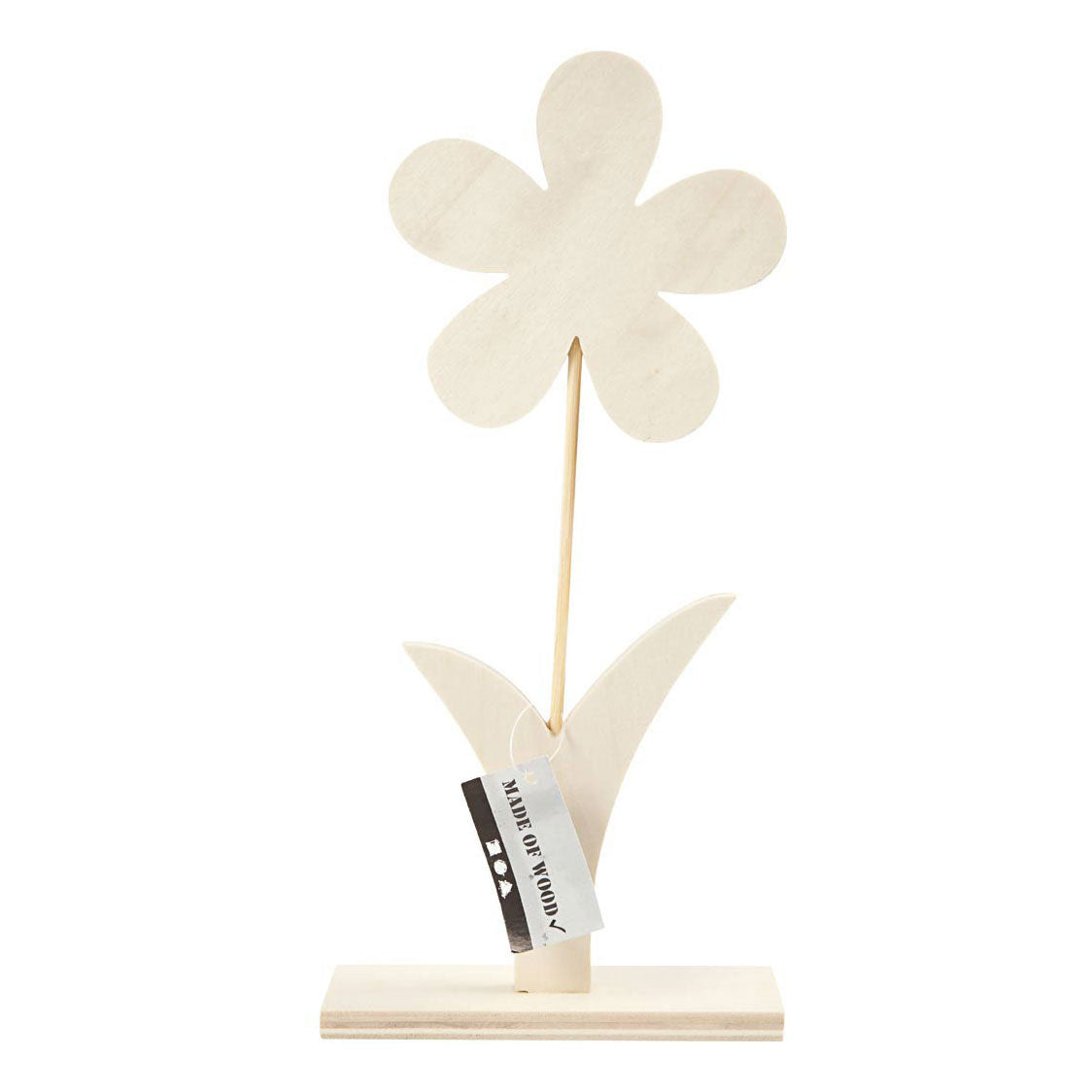 Creativ Company Fleur en bois avec pied, 26 cm