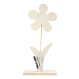 Creativ Company Fleur en bois avec pied, 26 cm