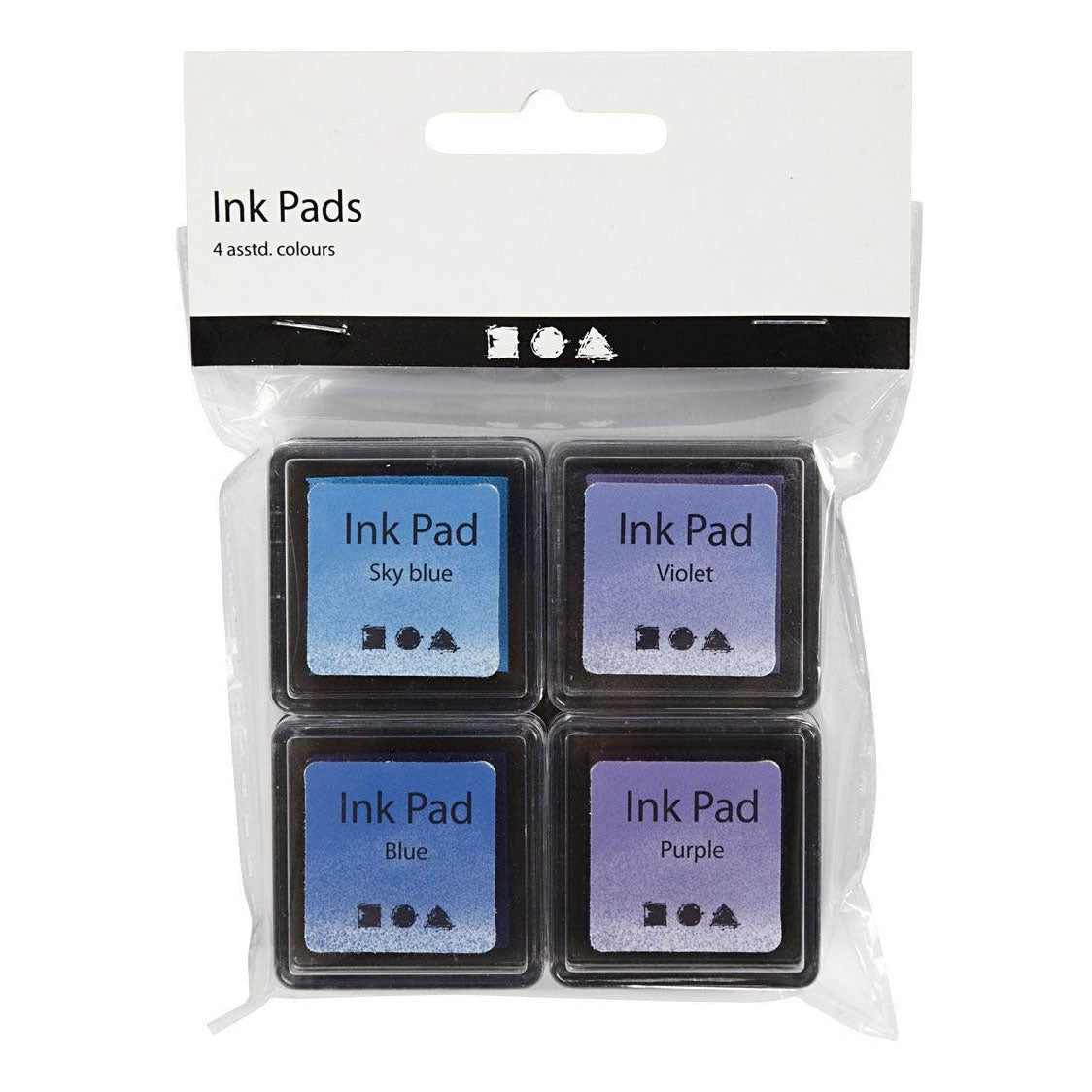 Createv Company Stamp Ink Blue Tones Purple, 4st.