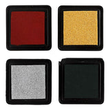Createv Company Stamp Ink Gold Lime Green Božič Red Silver, 4st.