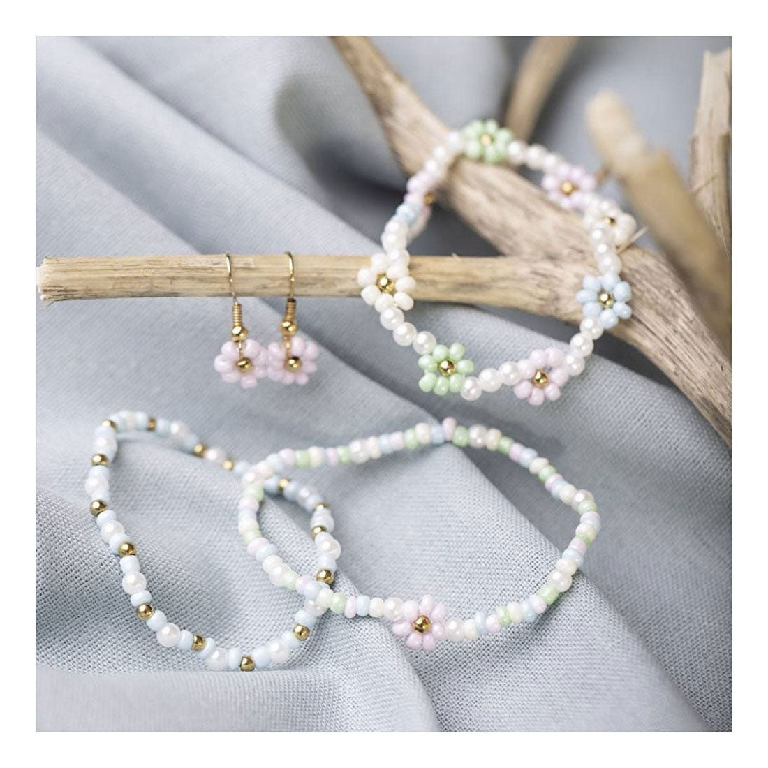 Creativ Company Mini Hobbyset Schmuck elastisches Armband und Ohrring