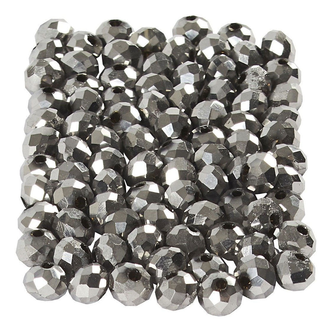 Creativ Company Facet Beads Metallic Grey, 100.