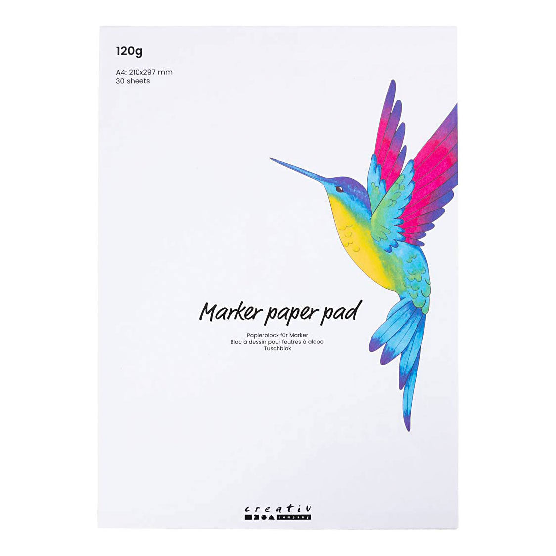 Creativ Company Paper Block For Stifts White A4, 30 Firls
