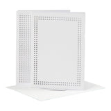 Creativ company cards for embroidery, card size 10.5x15 cm, envelope size 11.5x16.5 cm, white, 6 sets in 1 box